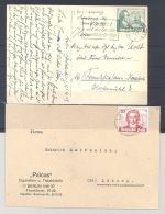 Berlin, 2 Briefe mit Michel Nummer 61 und 62, 10 + 20 Pfg. Goethe 1949