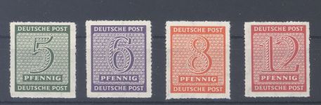 SBZ Michel Nummer 116-19 D X, Freimarken 1945 ** , geprüft BPP