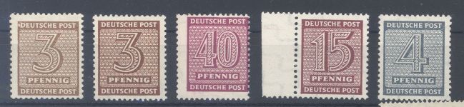 SBZ, ** Posten aus Michel 126-37, Freimarken 1945, geprüft BPP