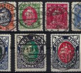 Danzig 1921, Mi 53-62 °, meist zentrisch gestempelt, gep. Infla Berlin