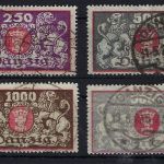 Danzig 1923, Mi 119-122 °, mit Rundstempel, gep. Infla Berlin