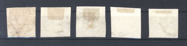 Württemberg Michel Nummer 6-10, Freimarken 1857 gestempelt