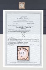 Dt. Reich Michel Nummer 24, 2 Kreuzer großes Brustschild gestempelt FA BPP