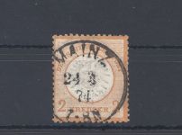 Dt. Reich Michel Nummer 24, 2 Kreuzer großes Brustschild gestempelt FA BPP