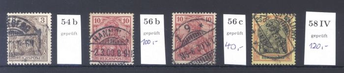 Dt. Reich, gestempelter Posten aus Mi. Nr. 54-65, Reichspost, gp. BPP
