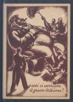 Dt. Reich, interessante italienische Schmähkarte gegen Großbritannien