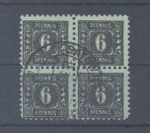 SBZ Michel Nummer 8y, 6 Pfg. 1945 gestempelter Viererblock, geprüft BPP