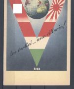 Dt. Reich, interessante farbige Propagandakarte Berlin - Rom - Tokio