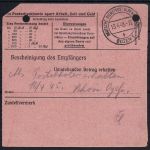 FP-Postanweisung an L62642 Alpenvorland Bozen am 13.4.45 erhalten (08