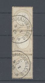 Dt. Reich Michel Nummer 22, 5 Groschen im gestempelten Dreierstreifen