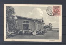 Memel Lit. Bes. gestempelte AK aus Memel "Strandhalle"