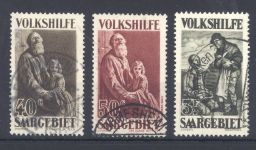 Saargebiet Michel Nummer 128, 129, 133 aus 1928 gestempelt, geprüft