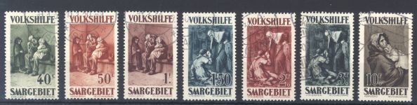 Saargebiet Michel Nummer 135-41, Volkshilfe 1929 gestempelt