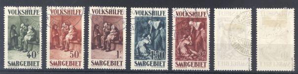 Saargebiet Michel Nummer 135-41, Volkshilfe 1929 gestempelt