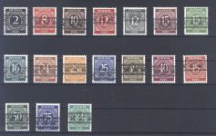 Bizone Michel Nummer 52-68 I, Ziffern Bandaufdrucke ungebraucht *, geprüft BPP