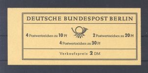 Berlin Markenheftchen Brandenburger Tor 1966 mit PF IV **, gp. BPP