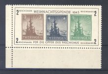 SBZ Block 1 x, Weihnachtsspende 1945 ** als Eckrandblock
