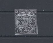 Bremen Michel Nummer 1y, 3 Groschen Freimarke 1855-60 gestempelt