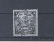 Bremen Michel Nummer 6x, 3 Grote Freimarke 1864 gestempelt, geprüft