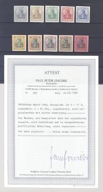 Dt. Reich Michel Nummer 68-77 U, Reichspost 1902 **, FA BPP