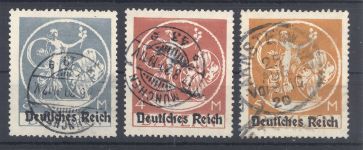 Dt. Reich Michel Nummer 134-36 II gestempelt, geprüft Infla / BPP