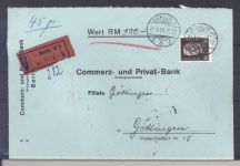 Dt. Reich, Wertbrief mit Michel Nummer 422, 80 Pfg. Hindenburg EF