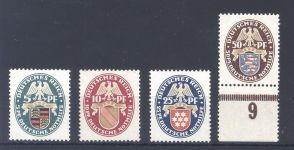 Dt. Reich Michel Nummer 398-401, Nothilfe 1926 **
