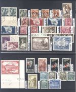 Saargebiet und Saarland, gestempelter Posten auf 5 Steckkarten