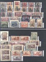 Saargebiet und Saarland, gestempelter Posten auf 5 Steckkarten