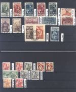 Saargebiet und Saarland, gestempelter Posten auf 5 Steckkarten