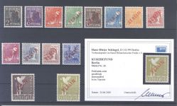 Berlin Michel Nummer 21-34 Rotaufdruck 1949 **, geprüft BPP