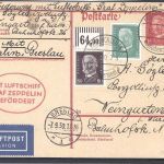 Dt. Reich, Zeppelinkarte Michel Nr. 422 W OR nach Breslau, gp. BPP