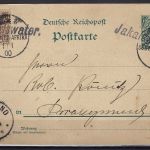 DSWA 1900, GA und Zusatzfrankatur mit Wanderstempel Jakalswater