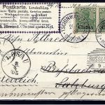 DAP China 1905, AK Eckturm der großen Chin. Mauer, ab Tschinwangtau-