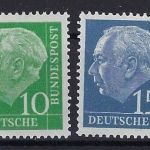 Bund Rollenmarken Mi 179,181,183-86 xWv R ** Schwarze Nr. komplett