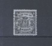Bremen Michel Nummer 11, 3 Groschen Freimarke 1866 gestempelt