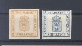 Mecklenburg-Schwerin Michel Nr. 2-3, Freimarken 1864 ungebraucht