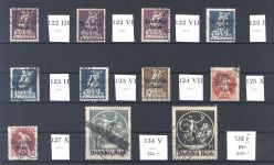 Dt. Reich, gestempelter Posten Abarten aus Mi.Nr. 119-38, geprüft