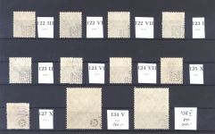 Dt. Reich, gestempelter Posten Abarten aus Mi.Nr. 119-38, geprüft