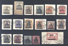 Saargebiet Michel Nummer 1-17, Sarre Aufdruck Satz 1920 gestempelt