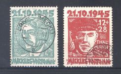 SBZ Michel Nr. 20a VII, 22 aV aus Opfer Faschismus gestempelt, gp. BPP