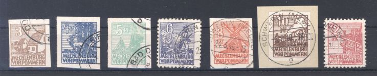 SBZ Michel Nummer 29-40x, Freimarken helles Papier gestempelt, geprüft BPP