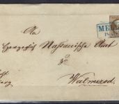 Hannover Mi 19a Randstück mit RZ 2 als EF