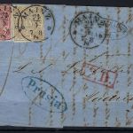 Norddeutscher Bund Mi 9 + 11 Auslandbrief mit ovalem Preusen Stempel