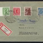 B&B, 2 belege mit PF Mi 1A XVII, 1 A VIII und 2x 6 A I