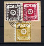 Ost Sachsen Mi 45DI, 46DIb, 47DIa Luxus Briefstück, gep. Ströh BPP