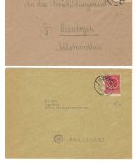 Thüringen Mi 97 AX w und AX r auf 2 Briefen, mit FA Herpichböhm BPP