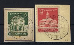 West Sachsen Mi 64-65 bA auf Briefstück, gep. Stroh bPP