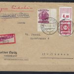 SBZ Einschreiben MiF mit Mi 149 Yb PFI Eckrand UR, gep.Ströh BPP