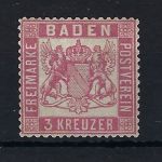 Baden, Mi 16 mit Neugummi, Bewertung als (*), ME 1000€